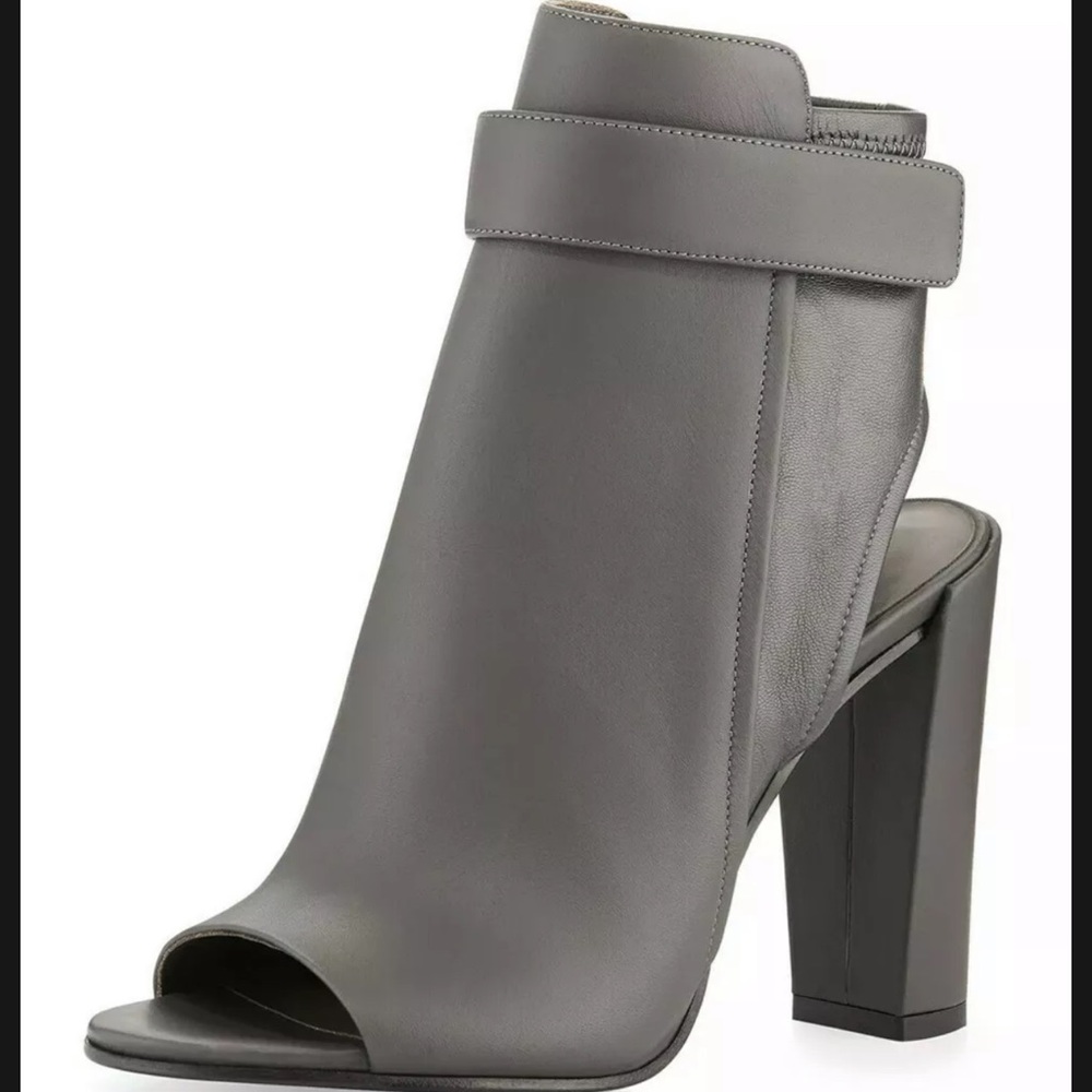 Vince Brigham Gray Peep Toe Booties 5.5